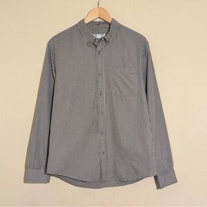 Outerknown Men’s Mini Stripe Button Down Organic Cotton in Blue and White size M